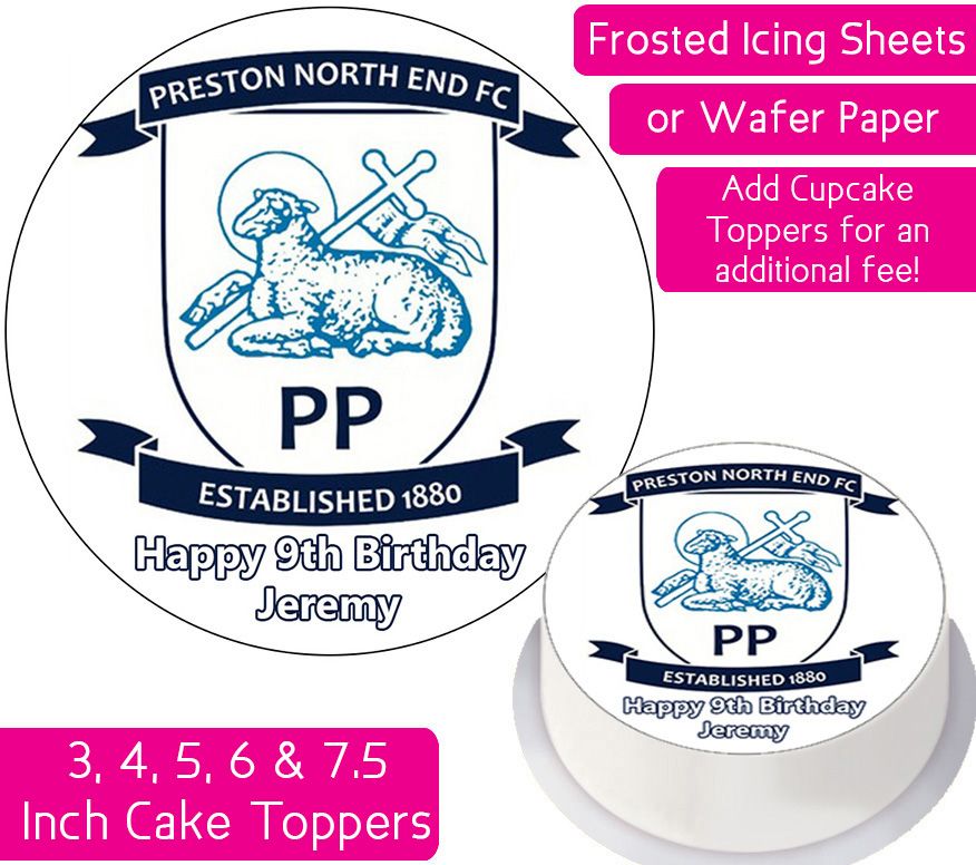 Preston North End Football Personalised Cake Topper
