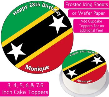Saint Kitts & Nevis Flag Personalised Cake Topper