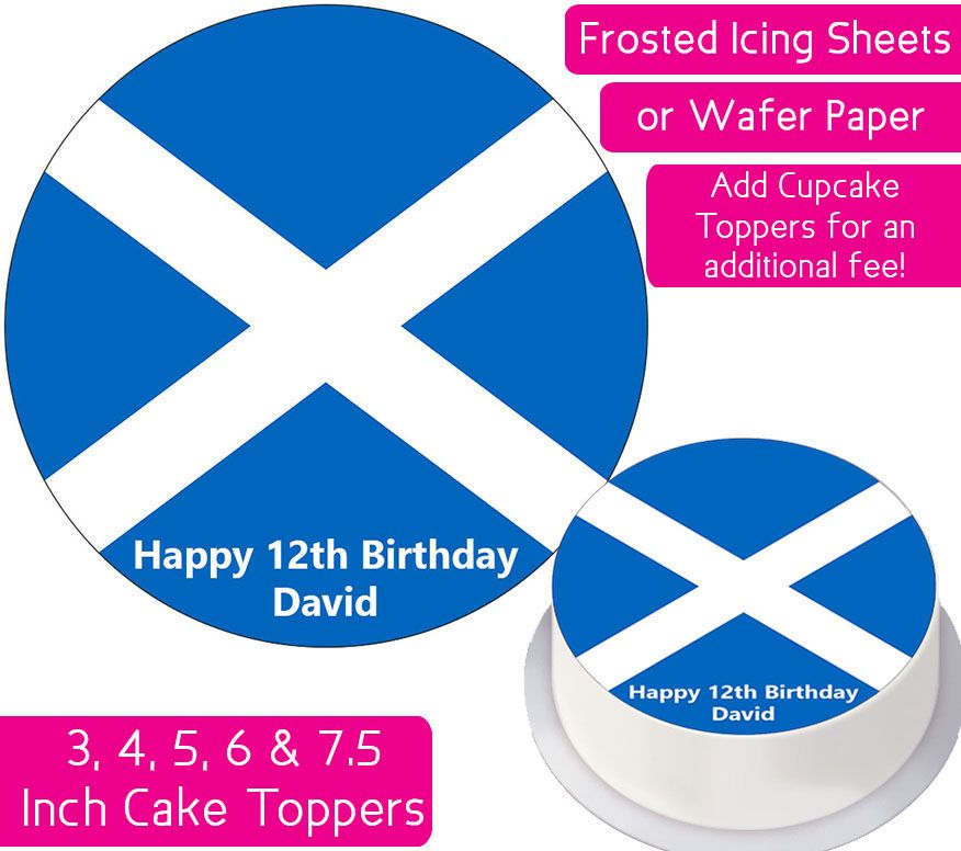 Scotland Flag Personalised Cake Topper