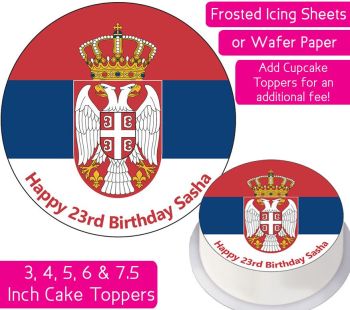 Serbia Flag Personalised Cake Topper