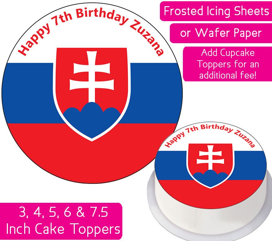 Slovakia Flag Personalised Cake Topper