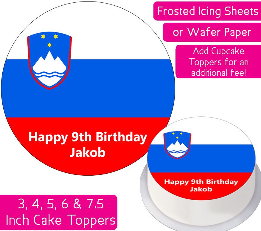 Slovenia Flag Personalised Cake Topper