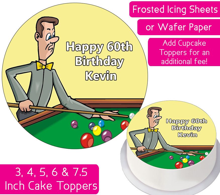 Snooker Personalised Cake Topper