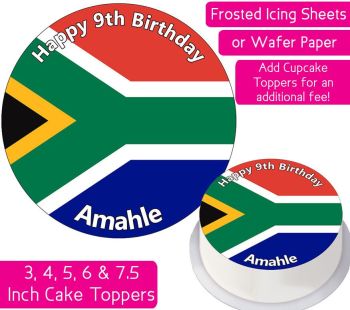South Africa Flag Personalised Cake Topper
