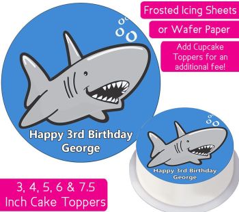Shark Cartoon Personalised Cake Topper