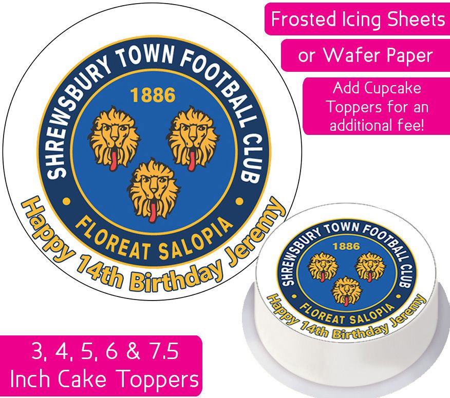 Shrewsbury Town Football Personalised Cake Topper