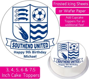 Southend United Football Personalised Cake Topper