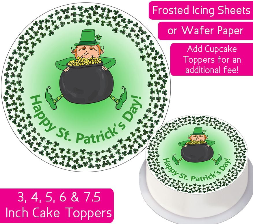 St Patrick's Day Leprechaun Personalised Cake Topper