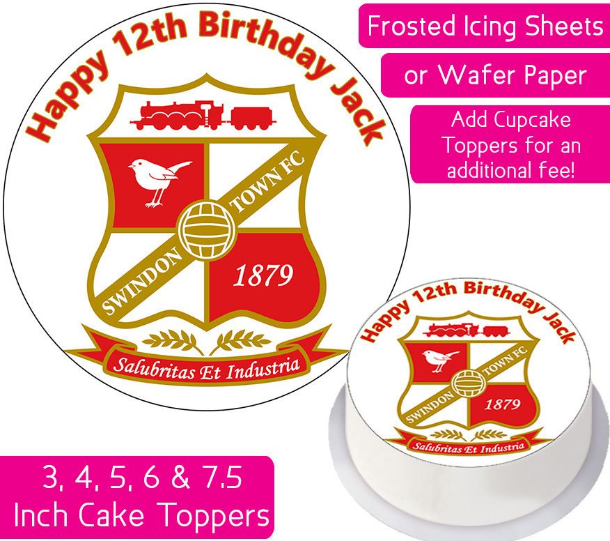 Swindon Town Football Personalised Cake Topper