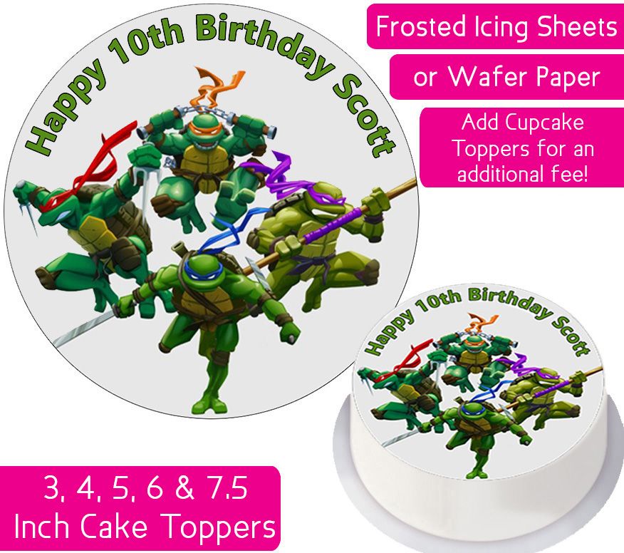 Teenage Mutant Ninja Turtles Modern Personalised Cake Topper
