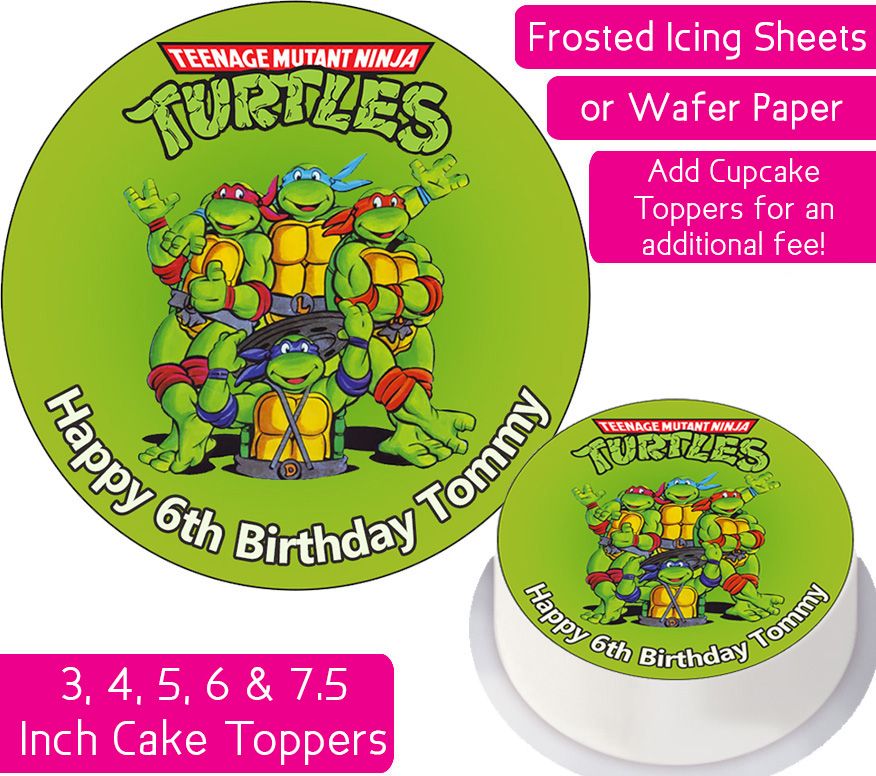 Teenage Mutant Ninja Turtles Retro Personalised Cake Topper