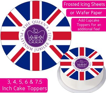 The Queen's Platinum Jubilee 2022 - Flag - Cake Topper