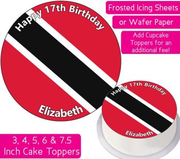 Trinidad & Tobago Flag Personalised Cake Topper
