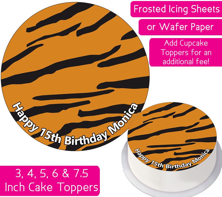 Tiger Print Personalised Cake Topper