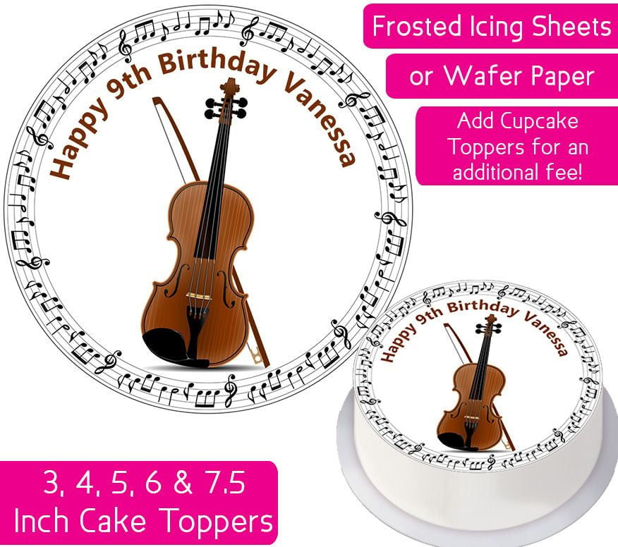 Violin Personalised Cake Topper