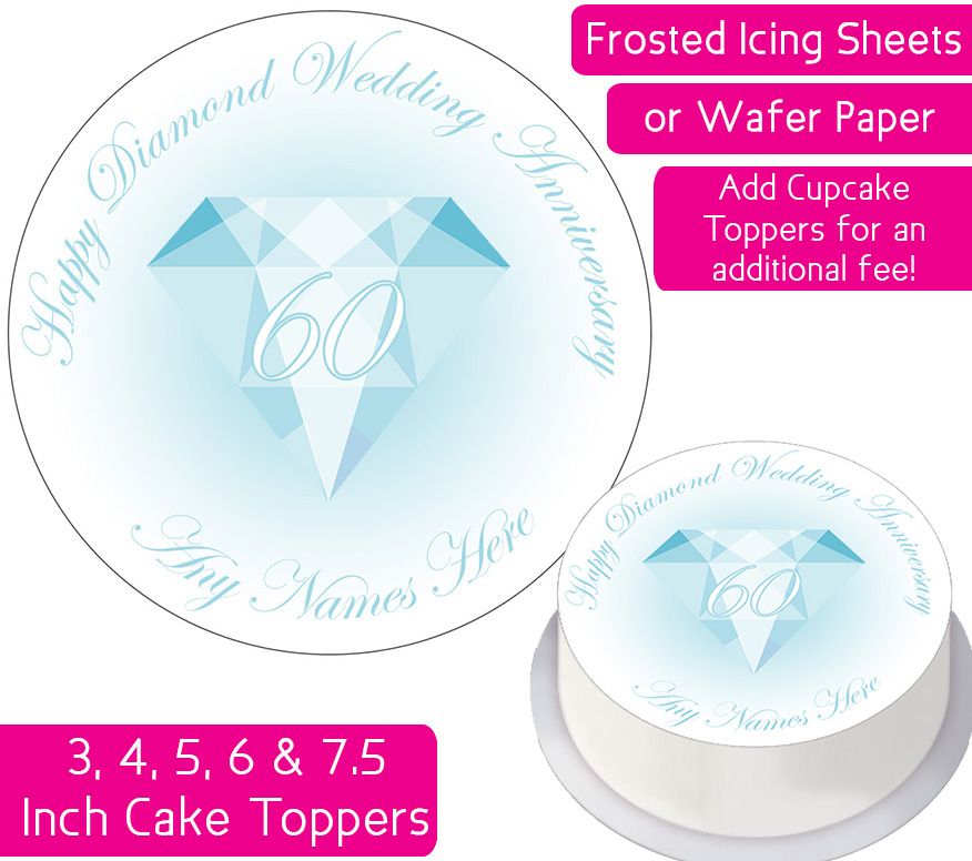 Wedding Anniversary - Diamond - Personalised Cake Topper