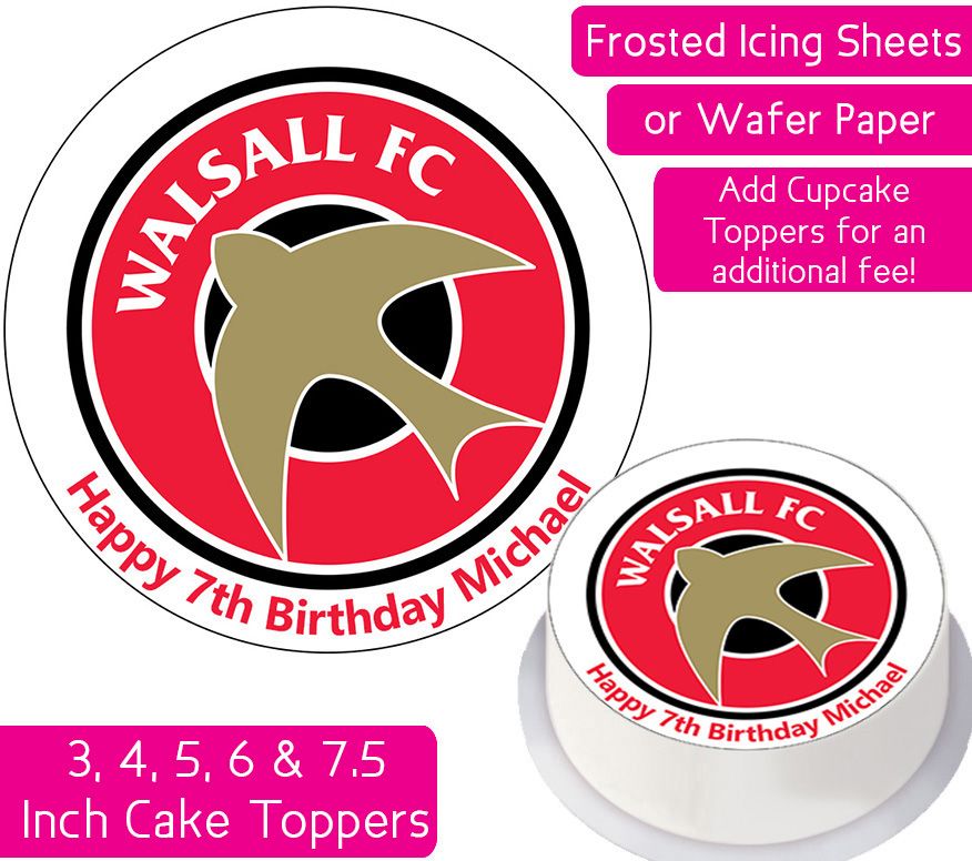 Walsall Football Personalised Cake Topper