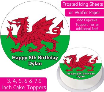 Welsh Flag Personalised Cake Topper