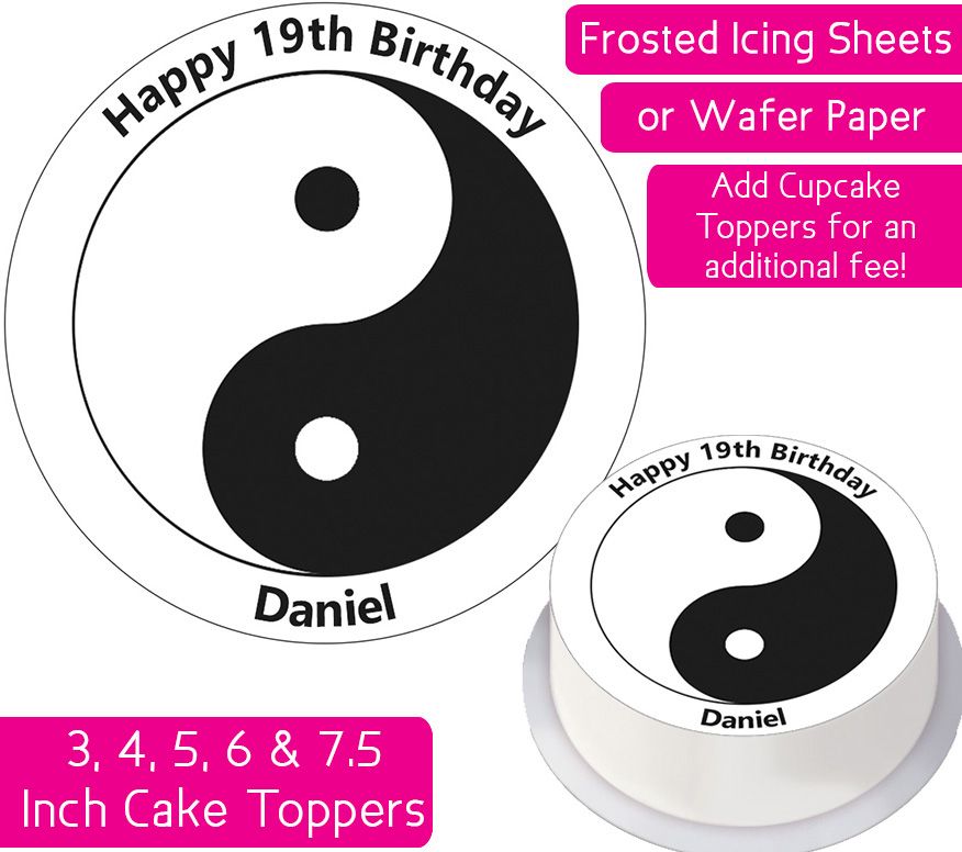 Yin / Yang Personalised Cake Topper
