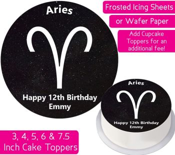 Zodiac Aries Personalised Cake Topper