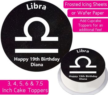 Zodiac Libra Personalised Cake Topper