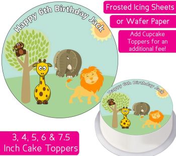 Zoo Animals Personalised Cake Topper