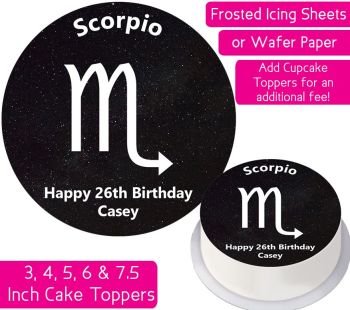 Zodiac Scorpio Personalised Cake Topper