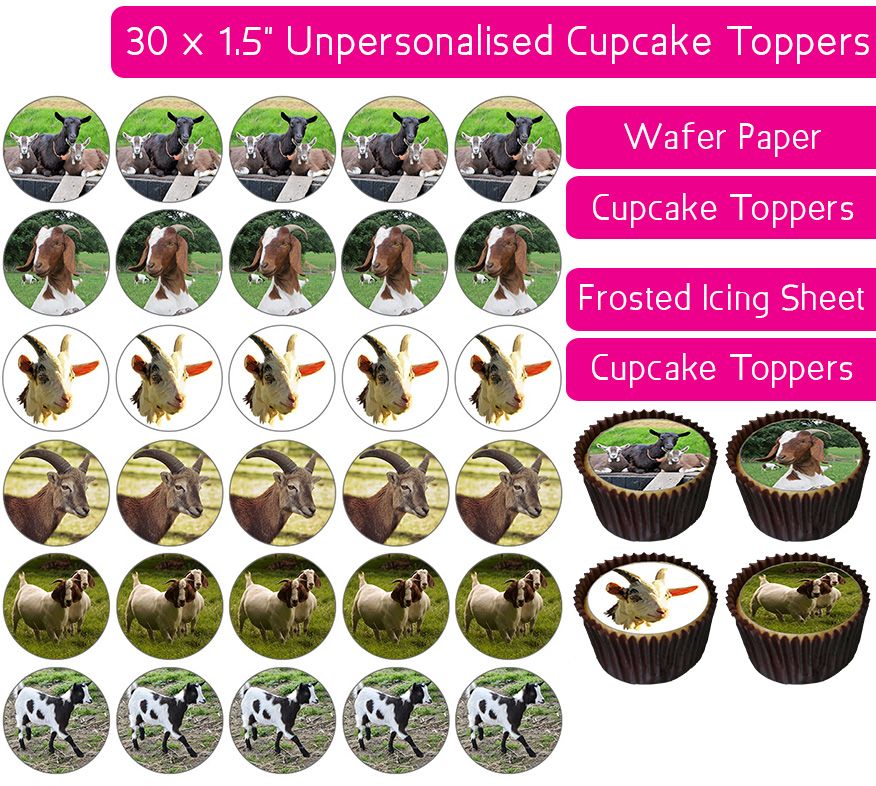 Goat - 30 Cupcake Toppers