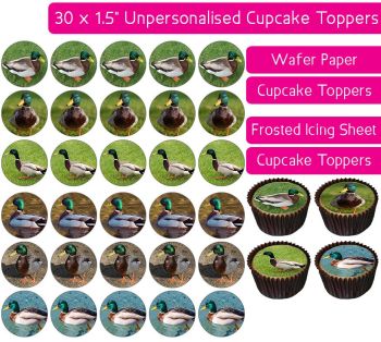 Mallard Ducks - 30 Cupcake Toppers