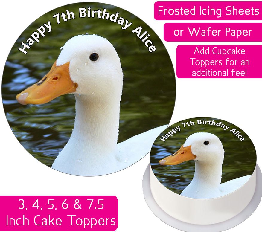 White Duck Personalised Cake Topper