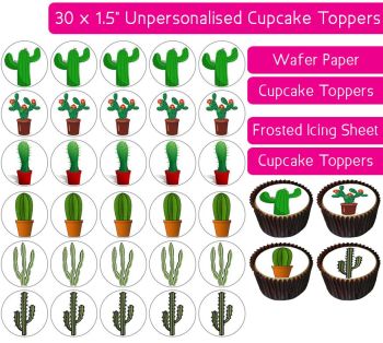Cactus - 30 Cupcake Toppers