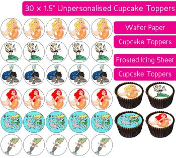 Mermaid - 30 Cupcake Toppers