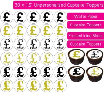 Pound Sign - 30 Cupcake Toppers