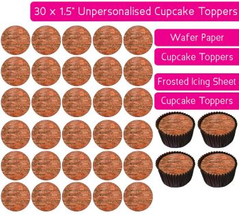 Brick Wall - 30 Cupcake Toppers