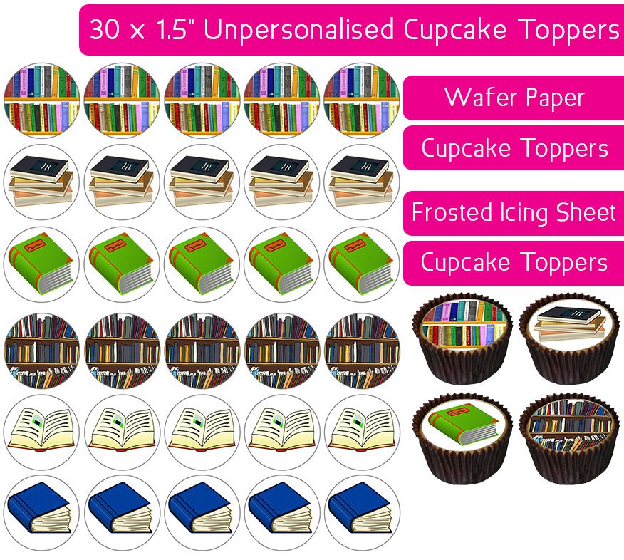 Books - 30 Cupcake Toppers
