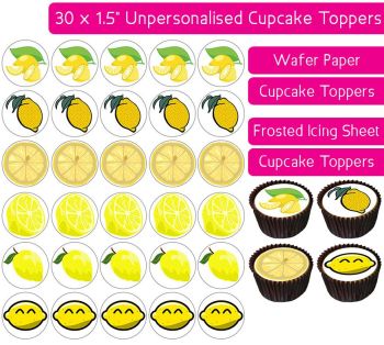 Lemons - 30 Cupcake Toppers