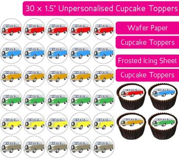 RV Camper Vans - 30 Cupcake Toppers
