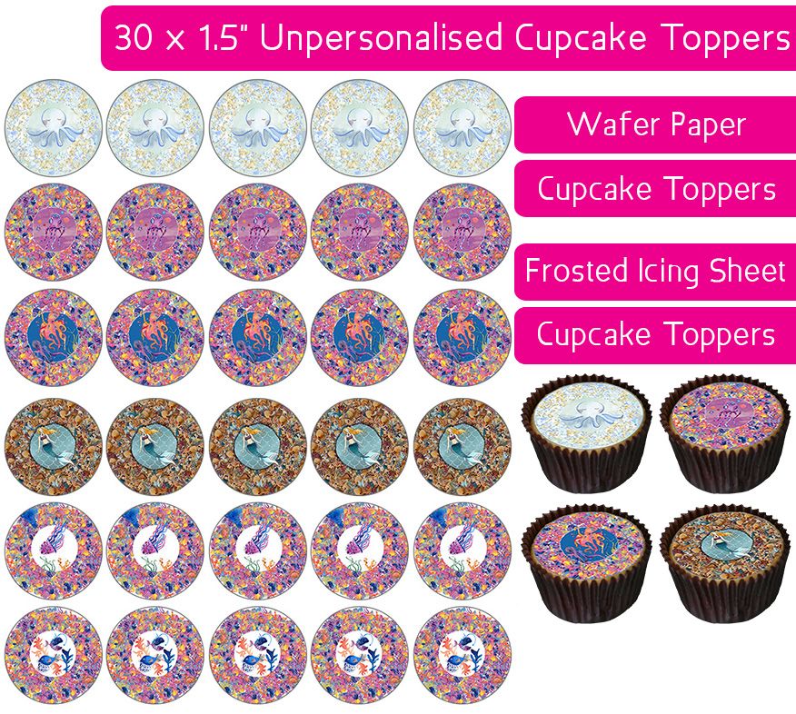 Ocean Sea - 30 Cupcake Toppers