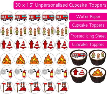 Fire Fighters - 30 Cupcake Toppers