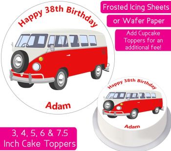 RV Camper Van Personalised Cake Topper