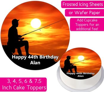 Fishing Sunset Personalised Cake Topper