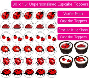 Ladybird - 30 Cupcake Toppers