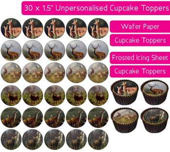 Deer - 30 Cupcake Toppers
