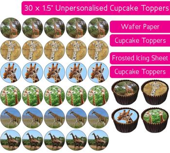 Giraffe - 30 Cupcake Toppers