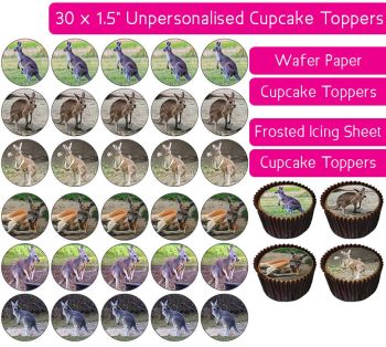 Kangaroo - 30 Cupcake Toppers