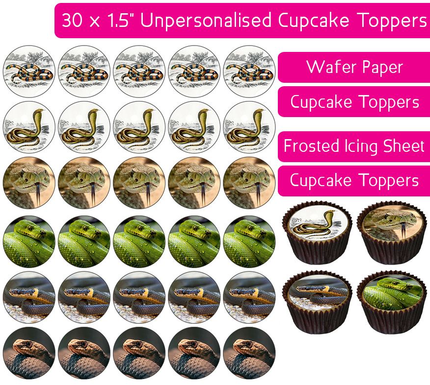 Snake - 30 Cupcake Toppers
