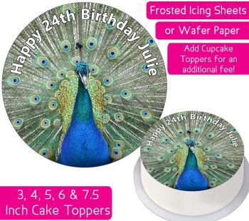 Peacock Personalised Cake Topper