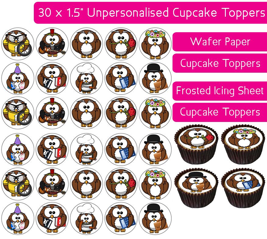 Owl City - 30 Cupcake Toppers