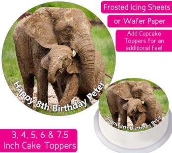 Elephants Personalised Cake Topper