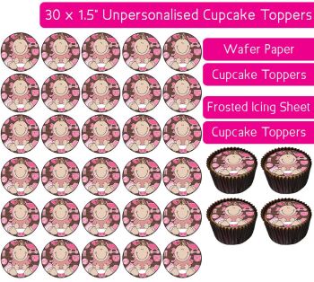 Baby Pink - 30 Cupcake Toppers